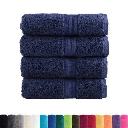 Asciugamani Ospiti SOLUND 4 pz Blu Navy 30x50 cm 600gsm - homemem39