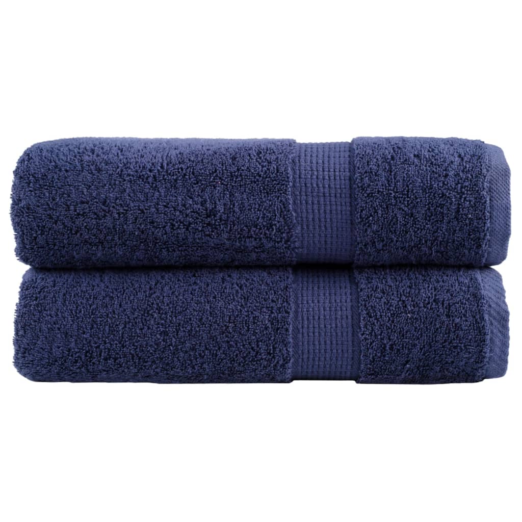 Asciugamani Premium SOLUND 2 pz Blu Navy 50x100 cm 600 g/m²