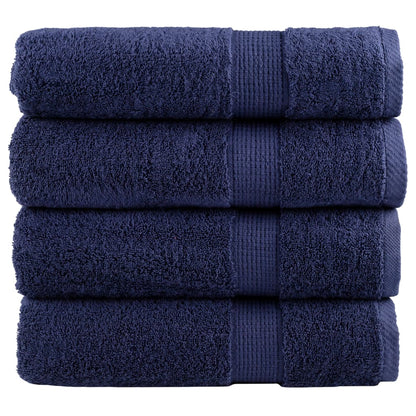Asciugamani Premium SOLUND 4 pz Blu Navy 50x100 cm 600 g/m² | homemem39