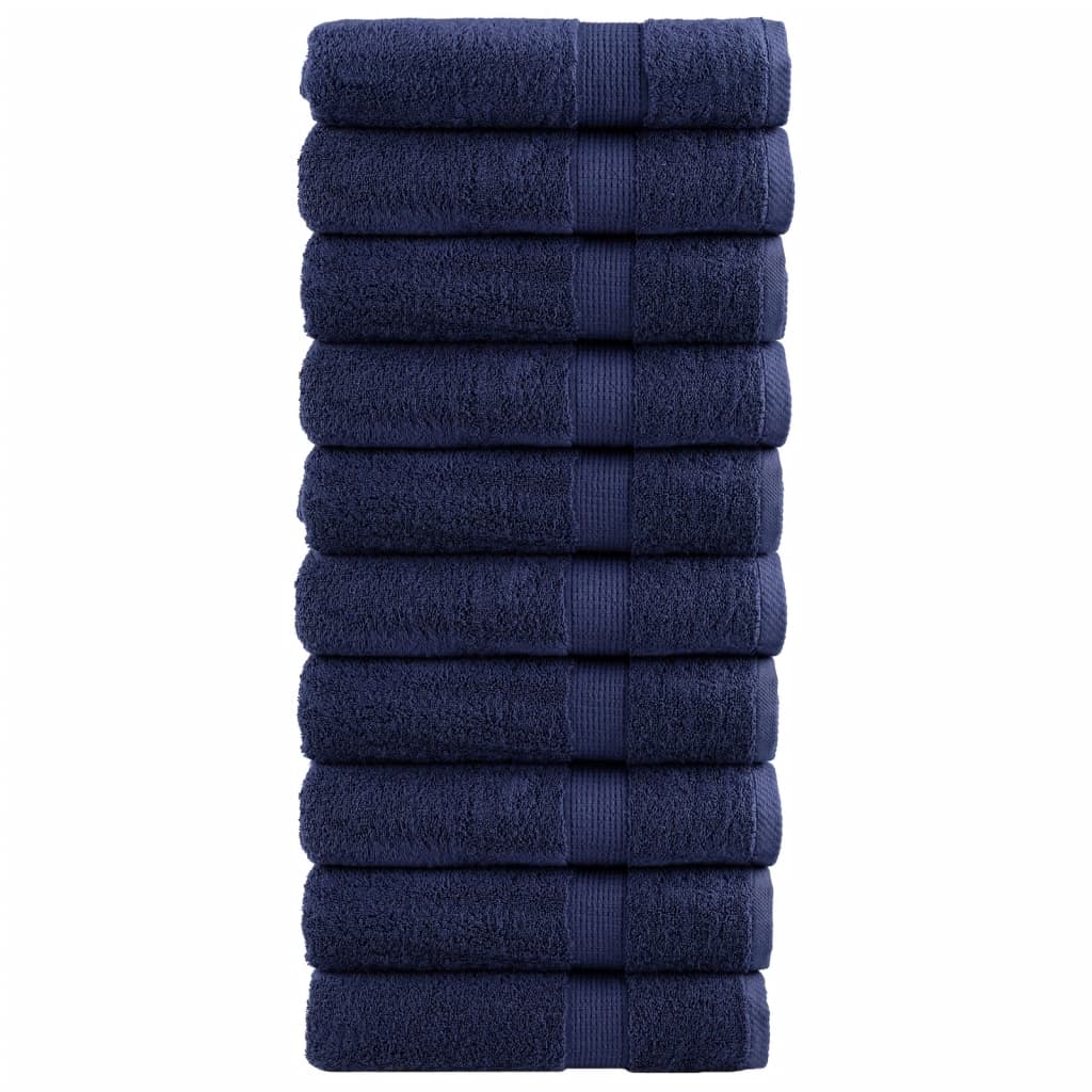 Asciugamani Premium SOLUND 10 pz Blu Navy 50x100 cm 600 g/m² | homemem39