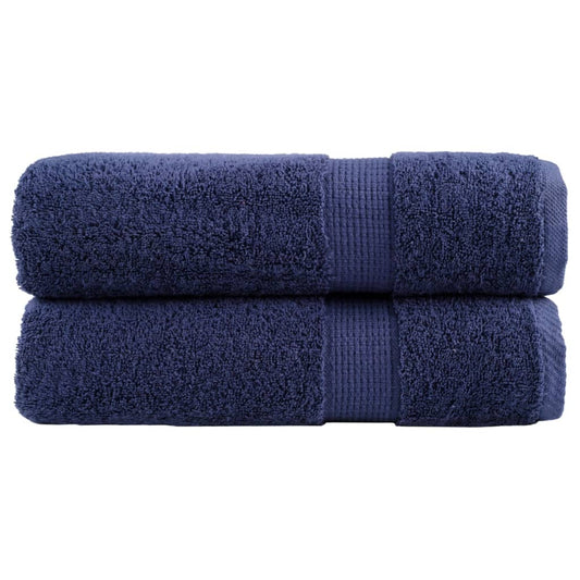 Asciugamani da doccia premium SOLUND 2 pz blu navy 70x140 cm