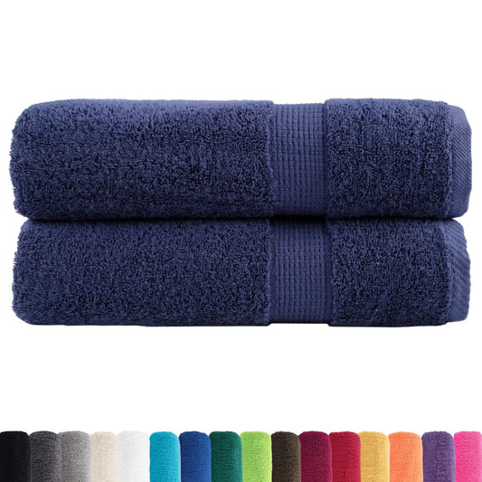 Asciugamani da Doccia SOLUND 2 pz Blu Navy 70x140cm 600gsm - homemem39