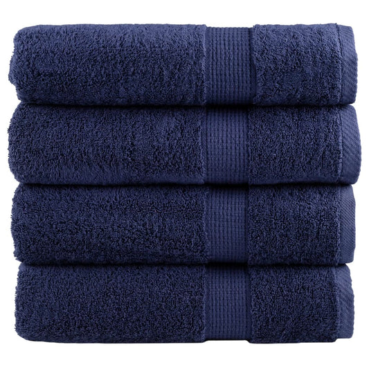 Asciugamani da Bagno SOLUND 4 pz Blu Navy 100x150cm 600gsm - homemem39