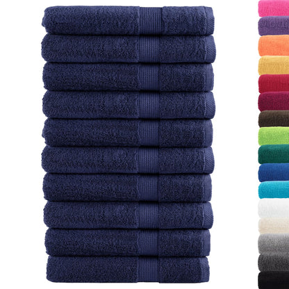 Asciugamani Premium SOLUND 10 pz Blu Navy 100x200 cm 600 g/m²