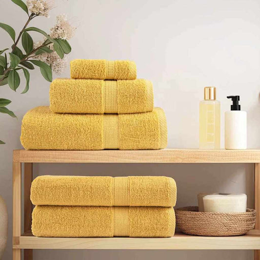 Asciugamano per Ospiti SOLUND 2 pz Oro 15 x 21 cm 550 gsm