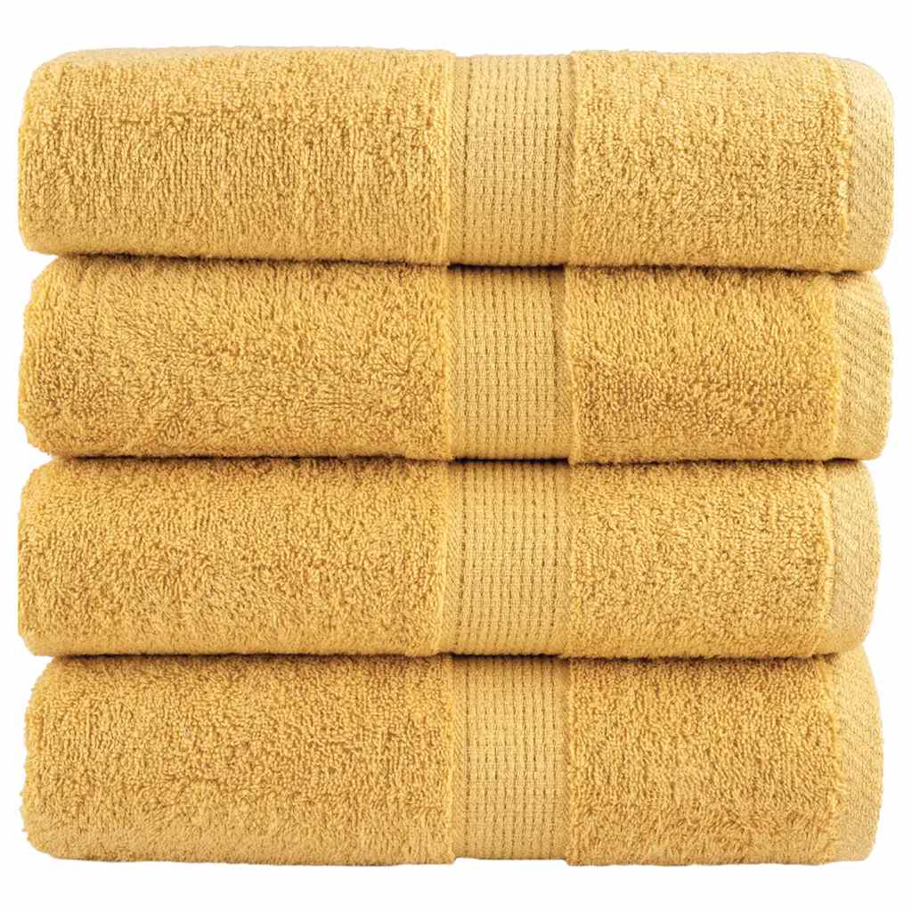 Asciugamani Premium SOLUND 4 pz Oro 30x30 cm 600 g/m²
