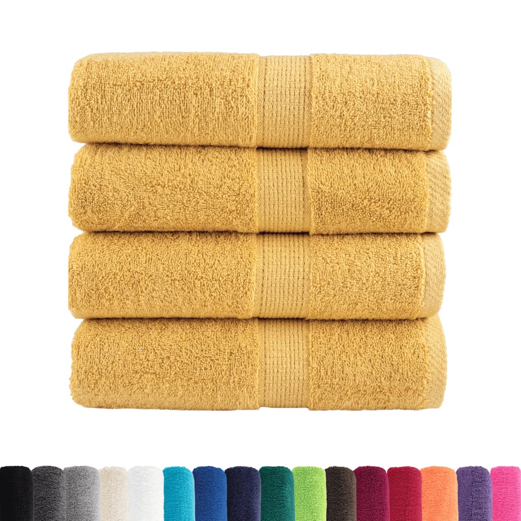Asciugamani Premium SOLUND 4 pz Oro 30x30 cm 600 g/m²
