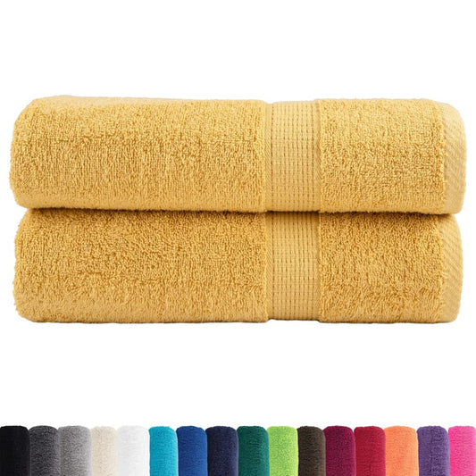 Asciugamani Premium SOLUND 2 pz Oro 50x100 cm 600gsm - homemem39