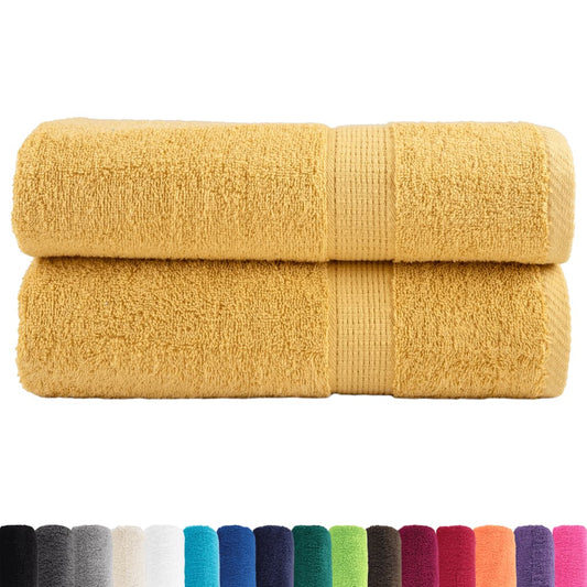 Asciugamani da Doccia SOLUND 2 pz Oro 70x140 cm 600gsm - homemem39