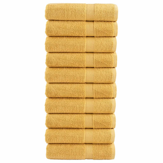 Asciugamani da Bagno SOLUND 10 pz Oro 100x150cm 600gsm - homemem39