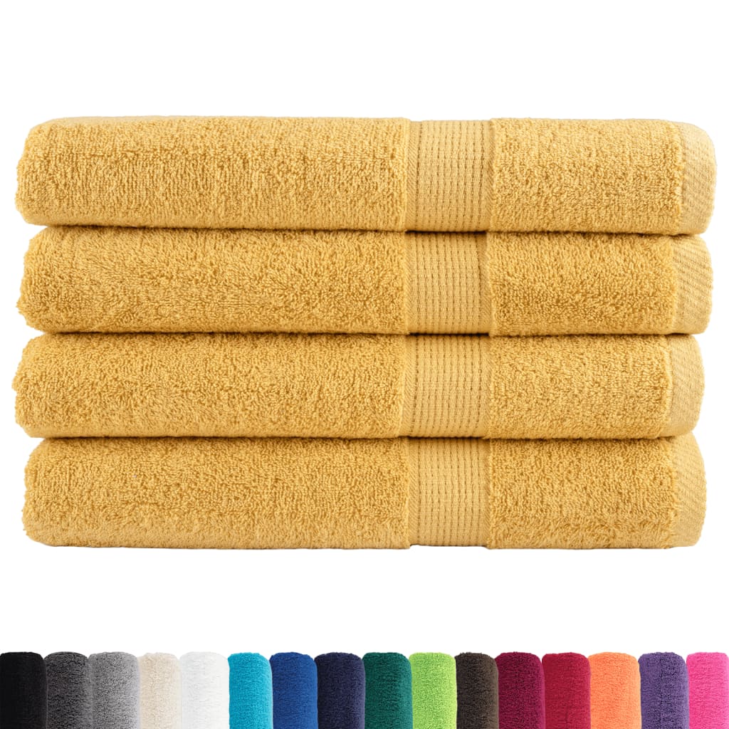 Asciugamani da sauna premium SOLUND 4 pz Oro 80x200 cm 600 g/m²
