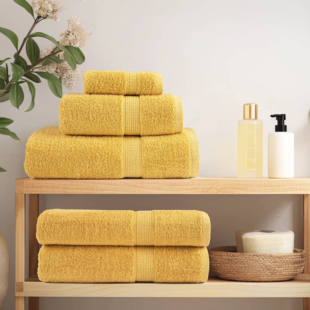 Asciugamani Premium SOLUND 2 pz Oro 100x200 cm 600 g/m²