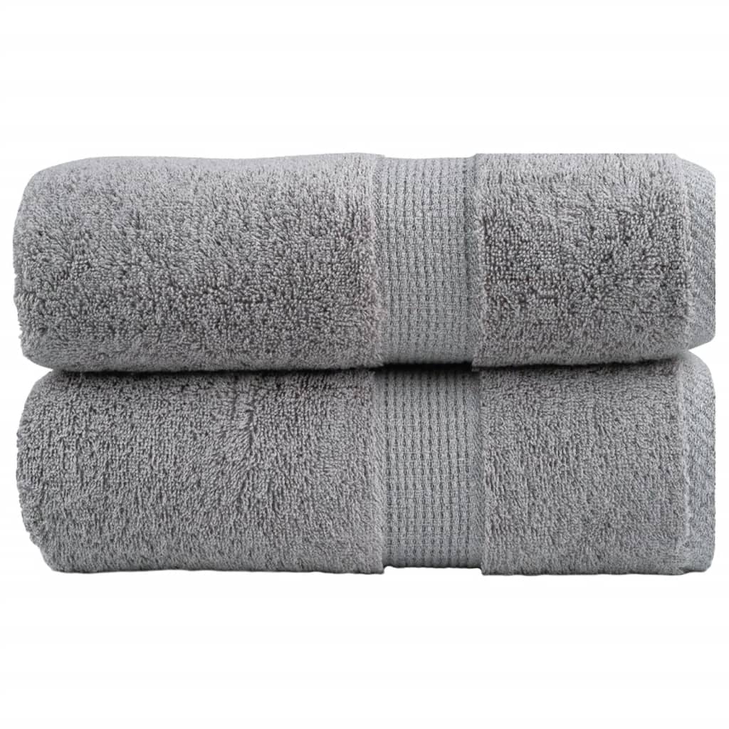 Asciugamani Premium SOLUND 2 pz Grigio 30x30 cm 600 g/m²