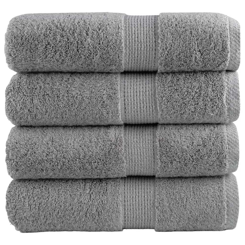 Asciugamani Premium SOLUND 4 pz Grigio 30x30 cm 600 g/m²