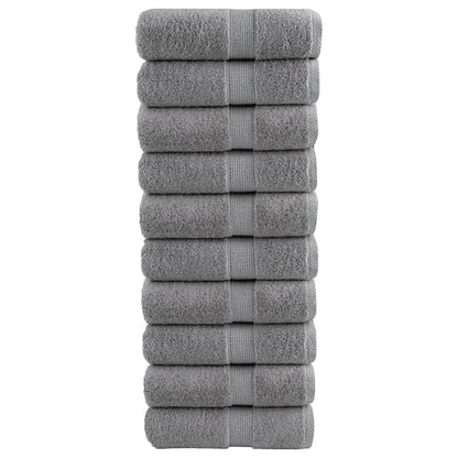 Asciugamani Premium SOLUND 10 pz Grigio 30x30 cm 600 g/m² | homemem39