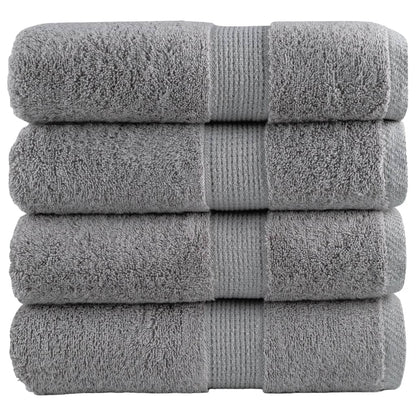 Asciugamani per ospiti Premium SOLUND 4 pz Grigio 30x50 cm