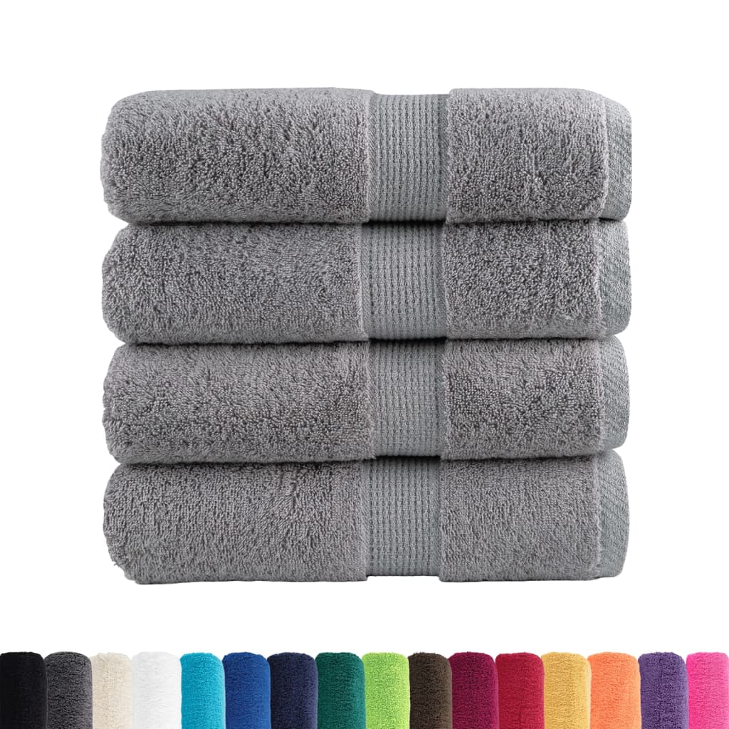 Asciugamani per ospiti Premium SOLUND 4 pz Grigio 30x50 cm