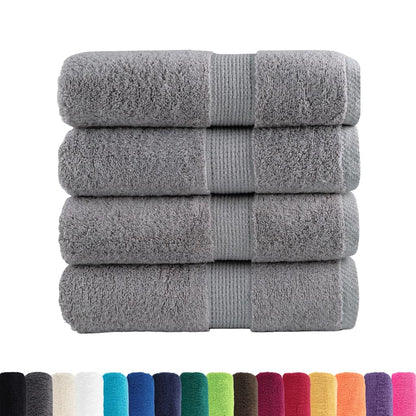 Asciugamani per ospiti Premium SOLUND 4 pz Grigio 30x50 cm