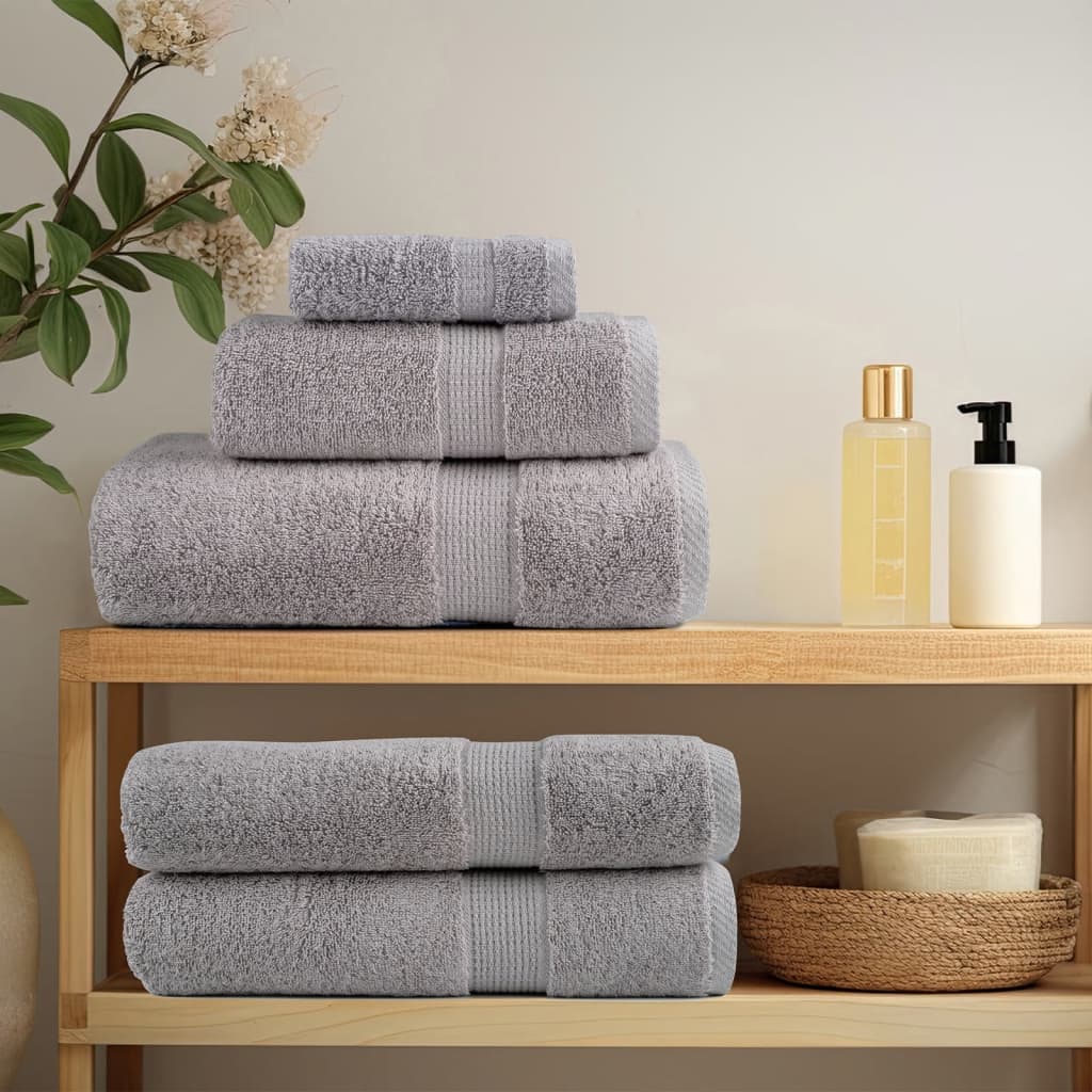 Asciugamani per ospiti Premium SOLUND 4 pz Grigio 30x50 cm