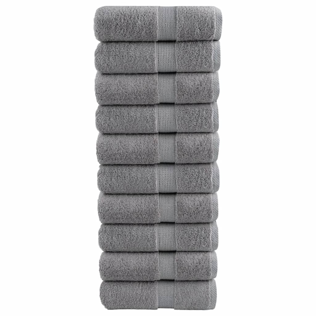 Asciugamani per ospiti Premium SOLUND 10 pz Grigio 30x50 cm
