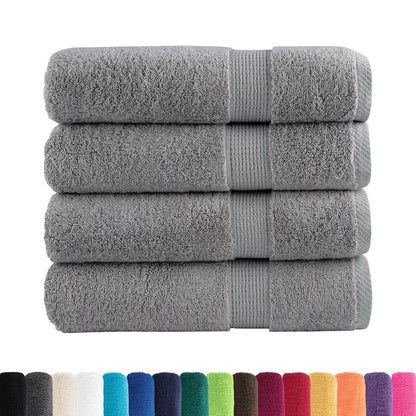Asciugamani Premium SOLUND 4 pz Grigio 50x100 cm 600 g/m²