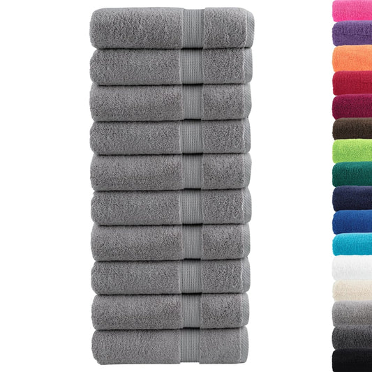 Asciugamani da Doccia SOLUND 10 pz Grigi 70x140 cm 600gsm - homemem39