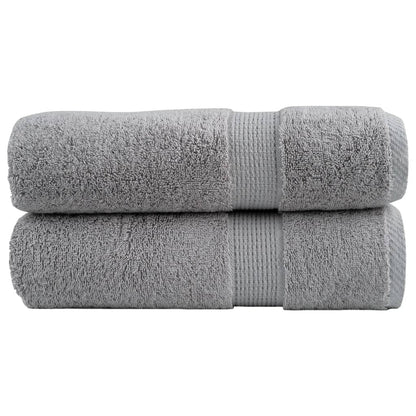 Asciugamani da bagno Premium SOLUND 2 pz Grigio 100x150 cm | homemem39