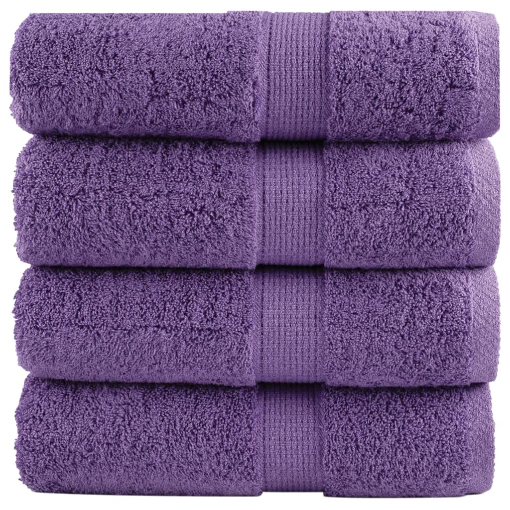 Asciugamani Premium SOLUND 4 pz Viola 30x30 cm 600 g/m²