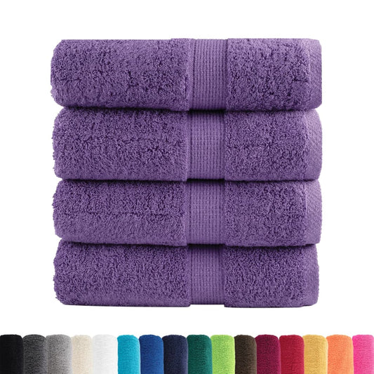 Asciugamani Premium SOLUND 4 pz Viola 30x30 cm 600 g/m² - homemem39