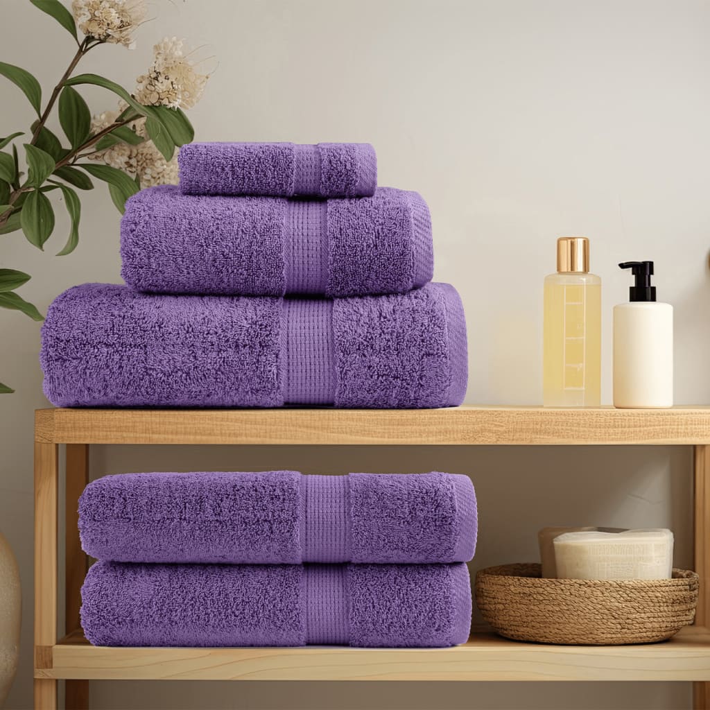 Asciugamani Premium SOLUND 4 pz Viola 30x30 cm 600 g/m²