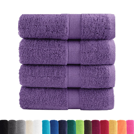 Asciugamani per Ospiti SOLUND 4 pz Viola 30x50 cm 600 g/m² - homemem39