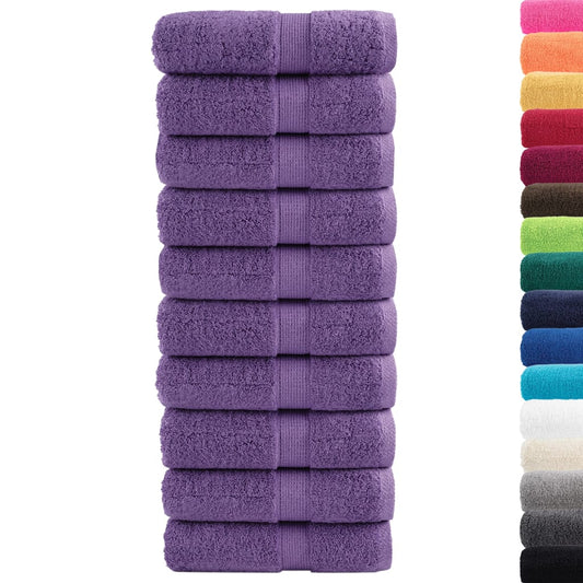 Asciugamani per Ospiti SOLUND 10 pz Viola 30x50cm 600 g/m² - homemem39