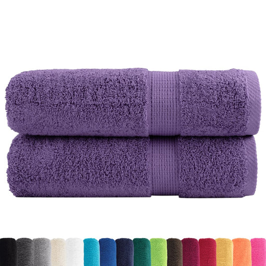 Asciugamani Premium SOLUND 2 pz Viola 50x100 cm 600 g/m² - homemem39