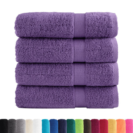Asciugamani Premium SOLUND 4 pz Viola 50x100 cm 600 g/m² - homemem39