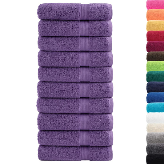 Asciugamani Premium SOLUND 10 pz Viola 50x100 cm 600 g/m² - homemem39