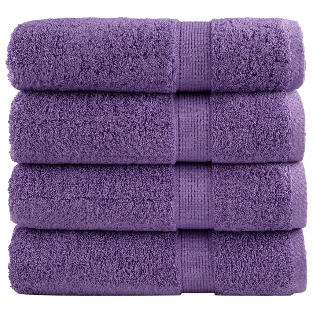 Asciugamani da Doccia SOLUND 4 pz Viola 70x140 cm 600 g/m² | homemem39