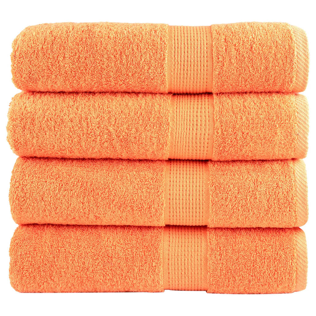 Asciugamani da bagno Premium SOLUND 4 pz Arancione 100x150 cm