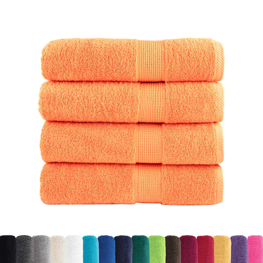 Asciugamani da bagno Premium SOLUND 4 pz Arancione 100x150 cm
