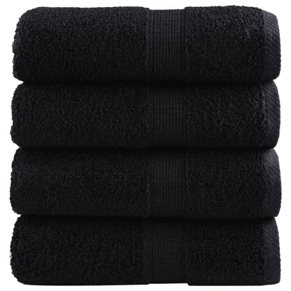 Asciugamani Premium SOLUND 4 pz Nero 30x30 cm 600 g/m²