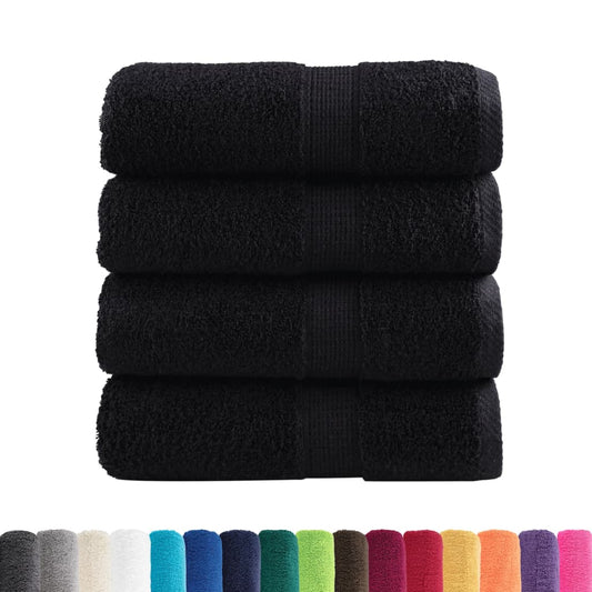 Asciugamani Premium SOLUND 4 pz Nero 30x30 cm 600 g/m² - homemem39