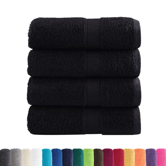 Asciugamani per Ospiti SOLUND 4 pz Neri 30x50 cm 600 gsm - homemem39