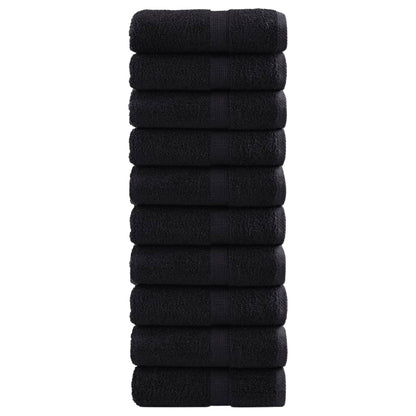 Asciugamani per Ospiti SOLUND 10 pz Neri 30x50 cm 600 g/m²