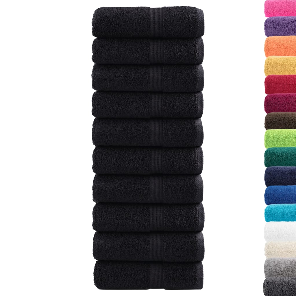 Asciugamani per Ospiti SOLUND 10 pz Neri 30x50 cm 600 g/m² - homemem39