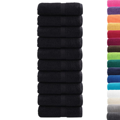 Asciugamani per Ospiti SOLUND 10 pz Neri 30x50 cm 600 g/m²