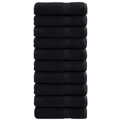 Asciugamani Premium SOLUND 10 pz Neri 50x100 cm 600 g/m²