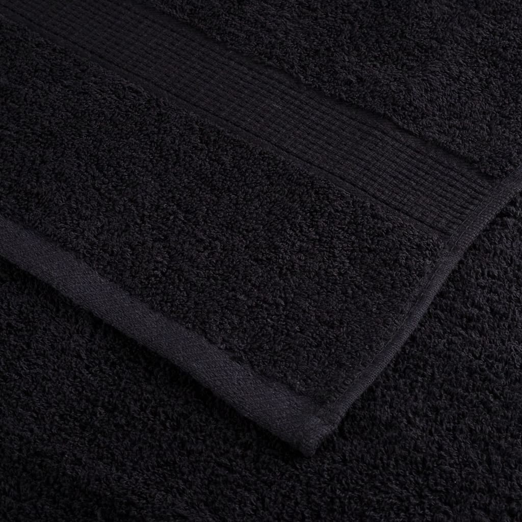 Asciugamani Premium SOLUND 10 pz Neri 50x100 cm 600 g/m²