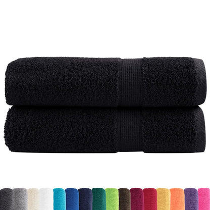Asciugamani da Doccia SOLUND 2 pz Neri 70x140 cm 600g/m² - homemem39