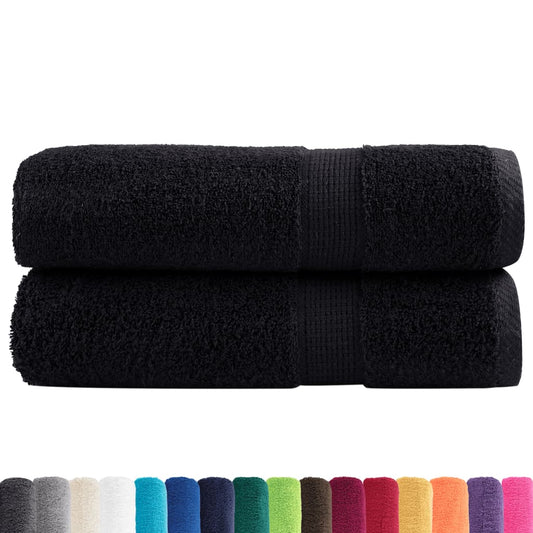 Asciugamani da Doccia SOLUND 2 pz Neri 70x140 cm 600g/m² - homemem39