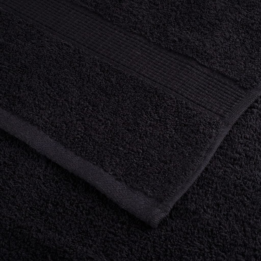 Asciugamani da Doccia SOLUND 2 pz Neri 70x140 cm 600g/m²