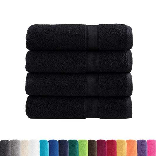 Asciugamani da Doccia SOLUND 4 pz Neri 70x140 cm 600 g/m² - homemem39
